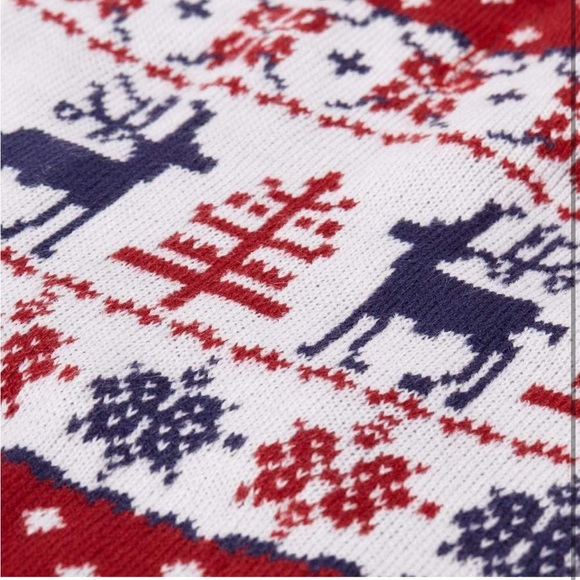 Red and White Dog Sweater with Festive Design - Picture 5 of 6